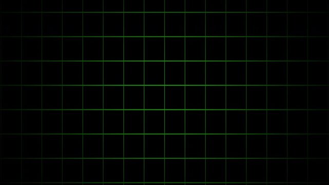 Moving green grid black background futuristic digital technology abstract glowing radar suitable for sci-fi user interfaces and cyber scenes