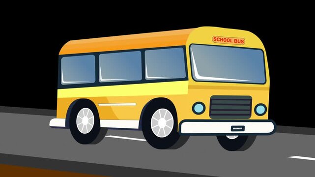 A School Bus Animation with an alpha channel 