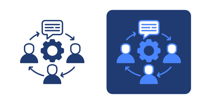Communication Flow icon, with contrast background.
