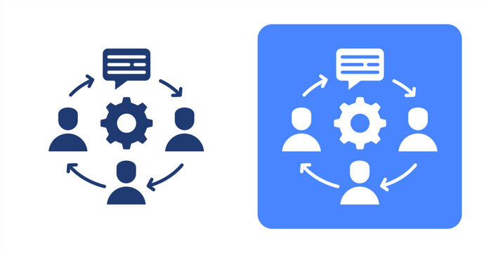 Communication Flow icon, with contrast background.