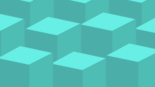 clean, modern digital background displaying a seamless pattern of turquoise cubes, perfect for representing data organization or geometric design.