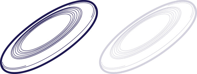 Abstract Elliptical Rings Graphic Design with Dark and Light Outline Variations © Aziaur R.