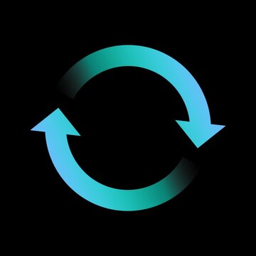 Two Rotating Blue Gradient Cycle Arrow Icons Loop Animation
