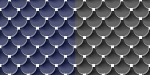 Blue and grey fish scale patterns comparison background © Akova