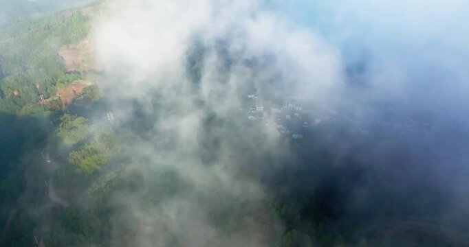 Muli Gong Village, Huangshan, Anhui: An Aerial View of an Ancient Village Above the Clouds