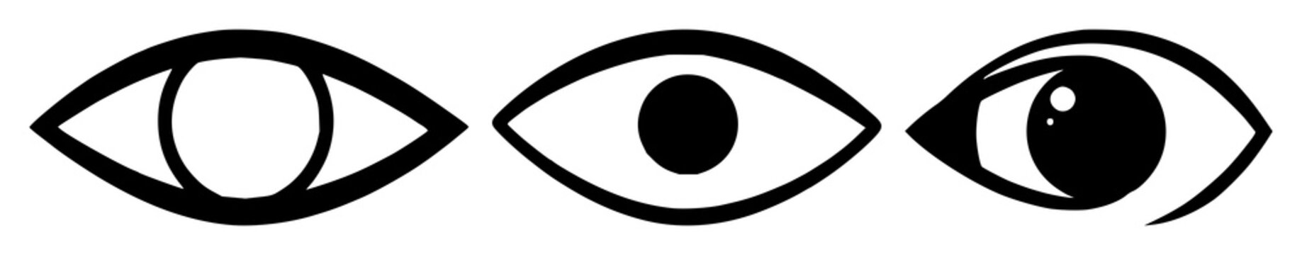 Eye set with solid black icon scanning vision design featuring computer vision, eye, scanning with iconography and illustration