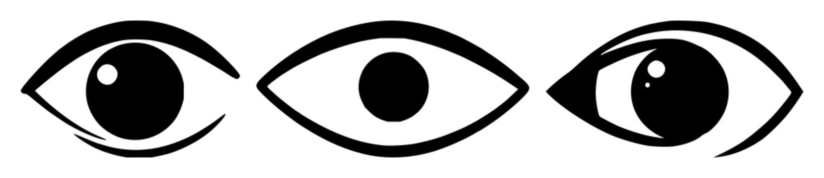 Eye set with solid black icon scanning vision design featuring computer vision, eye, scanning with iconography and illustration