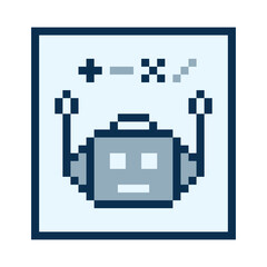 Fototapeta premium Cartoon cute robot robotic ai with chat bot,toy,artificial intelligence,8 bit,business,engineer.