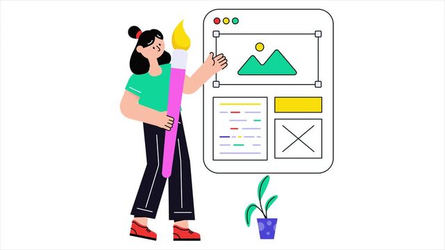 Web Designing   2D Flat Animation.	