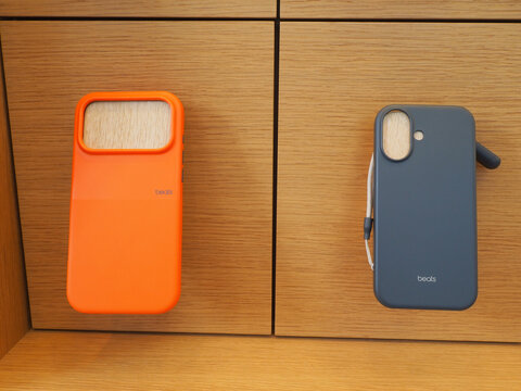 TOKYO, JAPAN - April 14, 2026: Beats iPhone cases on display in an Apple store in Tokyo.