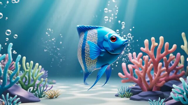 Blue morpho butterfly in flight with sparkling water droplets wings