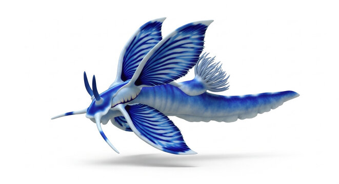 Blue Fantasy Pteropod Sea Creature Swimming