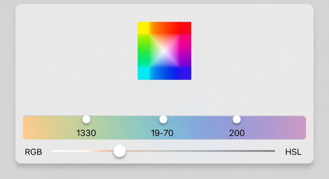 Color gradient spectrum with rgb and hsl value indicators