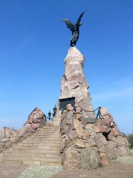 The Russalka Memorial Bronze Angel Monument on the Coast of the Baltic Sea in Tallinn, Estonia, 2015	
 