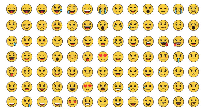 Collection of Various Emoji Faces.