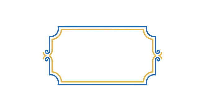 Colorful ornate rectangle frame.