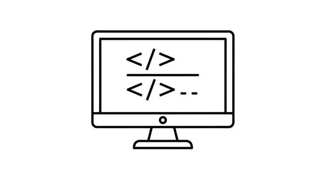 Computer Screen with Code Display.