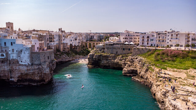 Aerial shot of Polignano a Mare