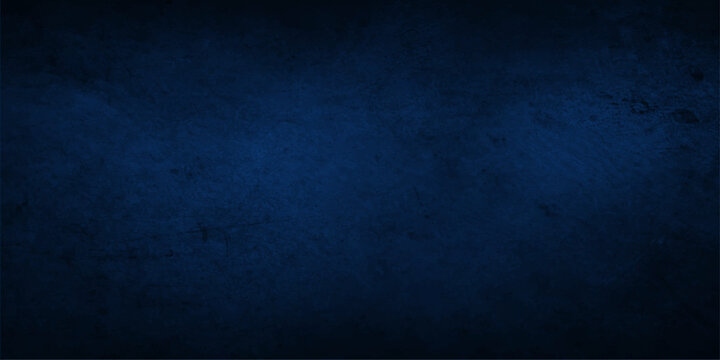 A dark blue grunge background with a vintage textured pattern featuring a rough old paper wall material and a dirty black chalkboard backdrop for a blank frame design