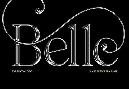 Transparent Crystal Text Effect &ndash; Glass Typography for Logo, Poster & Branding (PSD)