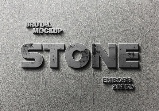 Stone Logo Mockup &ndash; Embossed Branding Presentation (PSD)