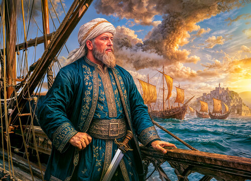 Hayreddin Barbarossa Naval Commander Portrait