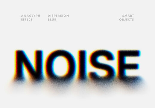 Grainy Blur Text Effect &ndash; Anaglyph Typography for Logo, Poster & Branding (PSD)