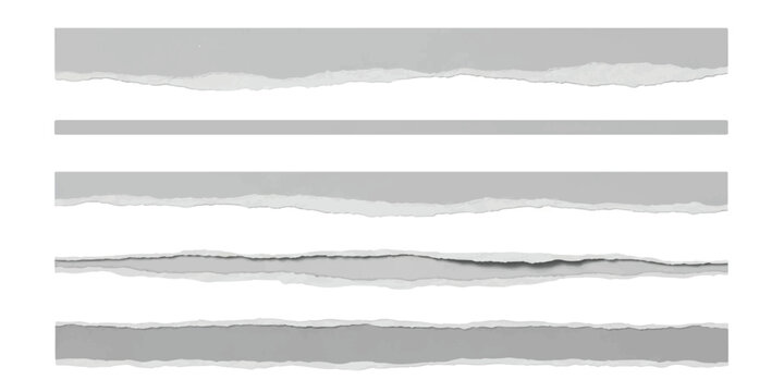 Torn Paper Edge Vector Textures, Ripped Paper Borders Illustration