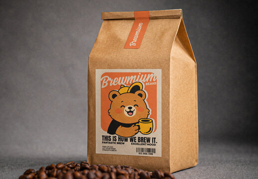 Kraft Coffee Bag Mockup