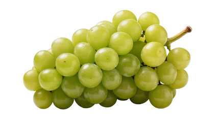 Fresh green grapes cluster with stem, isolated on transparent background © PROSTOCK