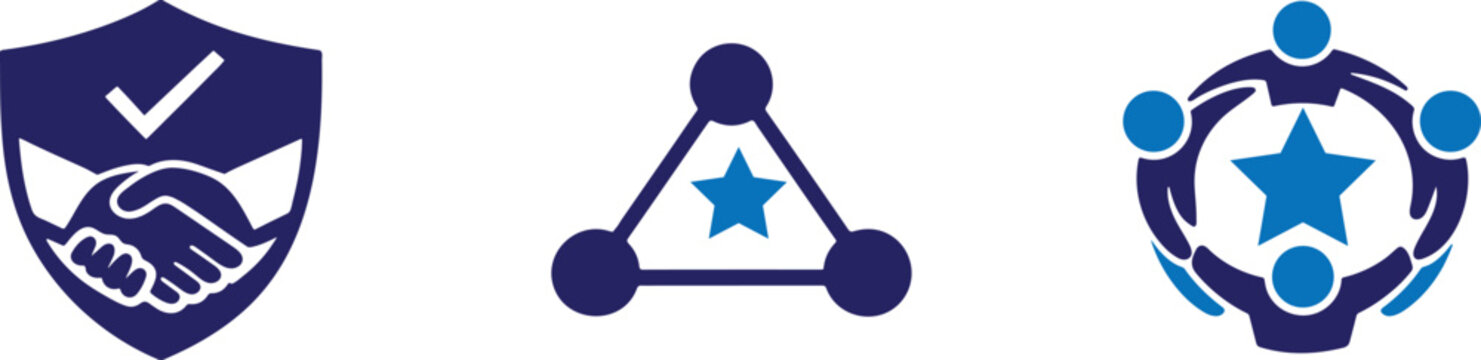 Core values business solid icon, leadership ethics trust teamwork symbol.