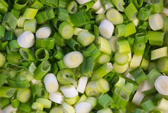 Chopped green onions scallions vegetables healthy food agriculture.