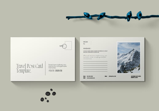 Minimal Travel Postcard Template with Clean Layout
