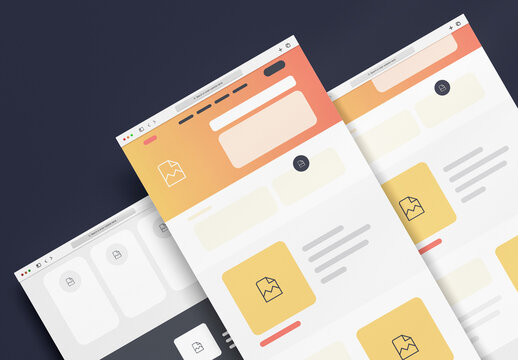Mobile Website Landing Page Wireframe Template User Interface Layout Design