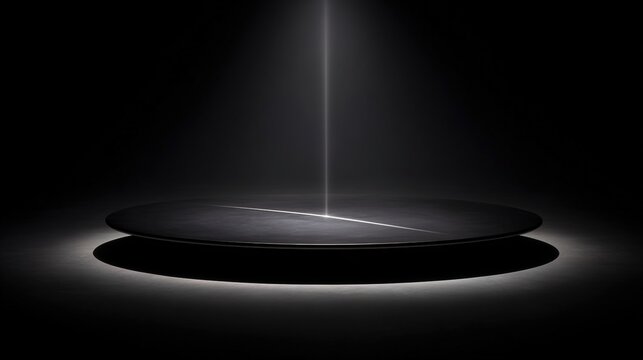 elliptical. Dark elliptical space with a single beam of light in the center, minimalist composition. travel magazines, destination branding, designed for outdoor magazines and nature guides.