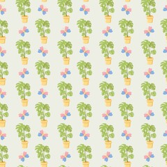 Monstera Plants and Butterflies © Lipitorika