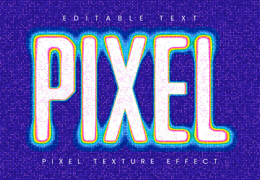 Pixel Text Effect Mockup