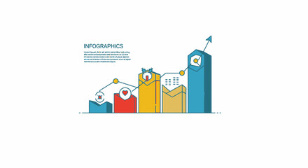Naklejka premium Business Growth Chart with Graphs.