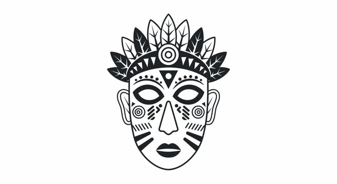 Decorative tribal face mask design 3.
