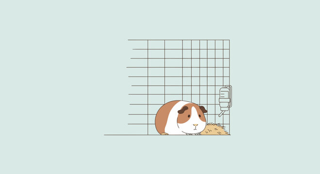 Cute brown and white guinea pig.