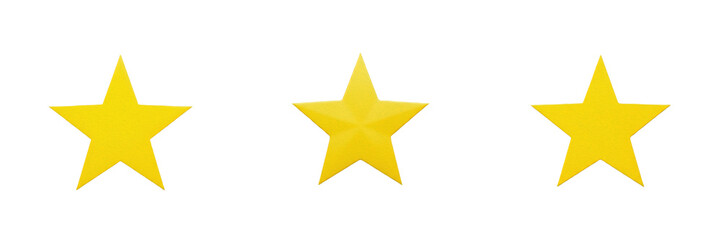 Obraz premium Bright Yellow and Golden Star Shape Icon on White Background, Symbol of Excellence and High Rating, Classic Five-Pointed Star for Rewards and Achievement Design