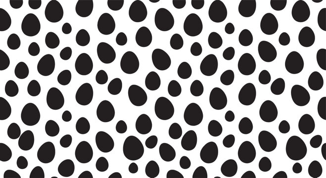 Abstract seamless pattern with black egg shapes Vector Illustration on transparent background for textile wrap paper and wallpaper designs.