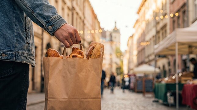 Hyperlocal Farmers Market, Fresh Bakery Moments in Urban Street Lifestyle