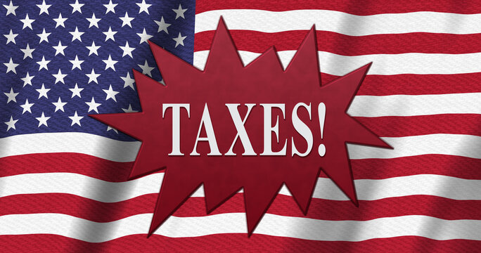 Taxes warning on American flag
