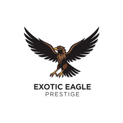 Fototapeta premium Stylized majestic eagle with spread wings as a powerful logo design