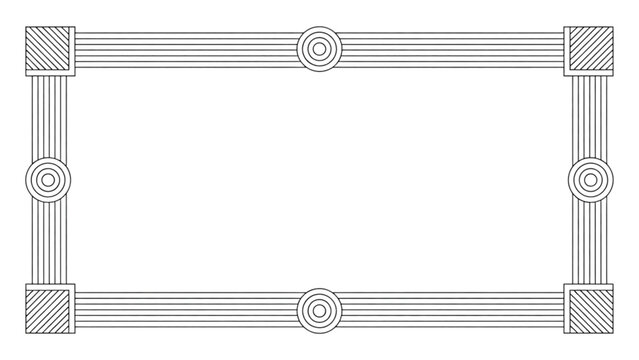 Simple geometric frame with dashed lines and corner details