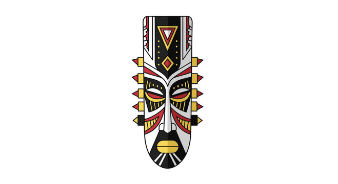 Vibrant Tribal Face Mask Design 1.