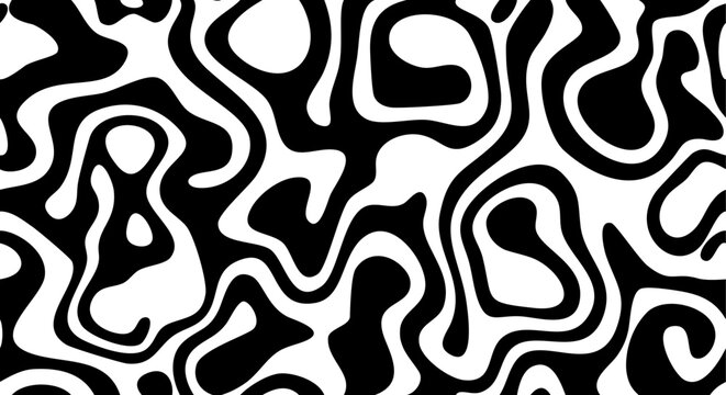 Abstract black and white pattern resembling organic flowing shapes