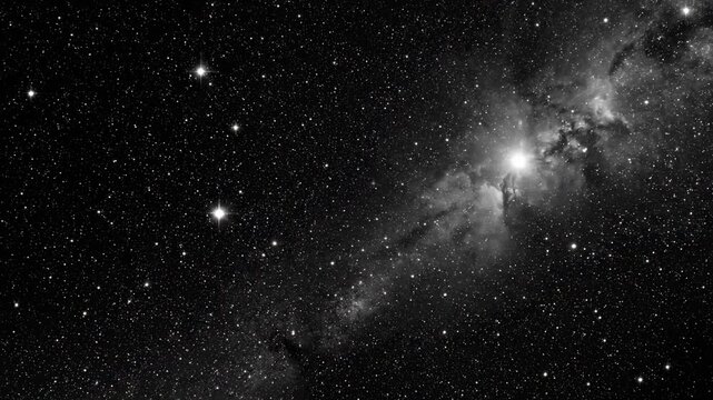 Stunning Monochrome Galaxy View featuring a dense star field and bright celestial core ideal for cinematic backgrounds and sci-fi projects.