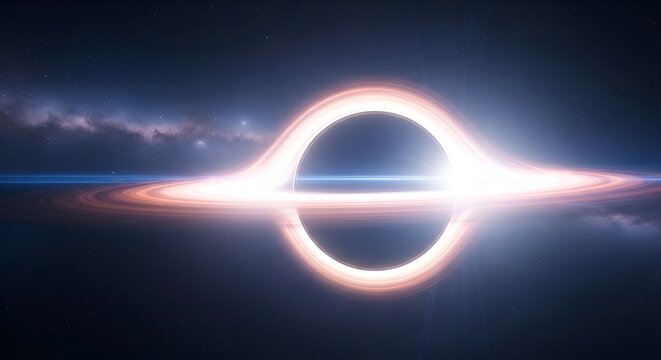 Black Hole Accretion Disk and Event Horizon in Deep Space